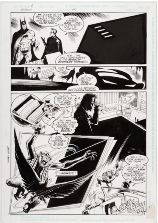 Batman #492 Page 3 by Norm Breyfogle sold for $2,400. Click here to get your original art appraised.