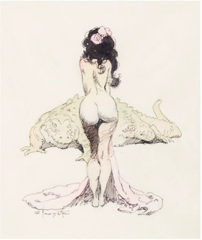 Nude with Alligator original art by Frank Frazetta sold for $5,975. Click here to get your original art appraised.