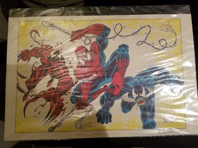 Randy Emberlin Sketch of Carnage, Spider-man, and Venom