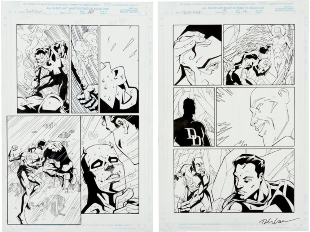 Nighthawk #3 Page14 and 20 sold for $60
by Richard Case sold for $1,440. Click here to get your original art appraised.