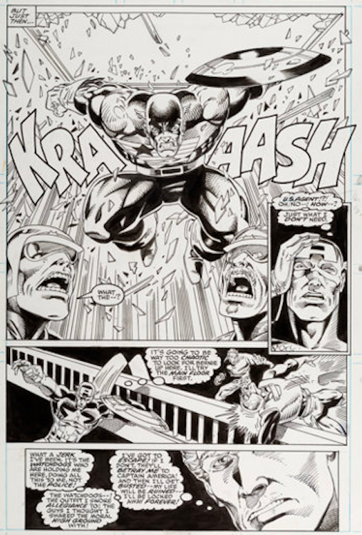 Captain America #386 Page #16 by Ron Lim sold for $2,280. Click here to get your original art appraised.