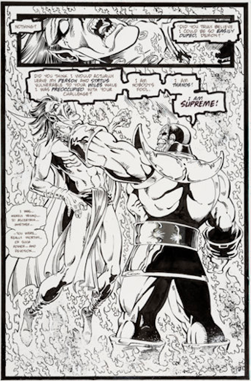 Silver Surfer #45 Page 20 by Ron Lim sold for $8,400. Click here to get your original art appraised.