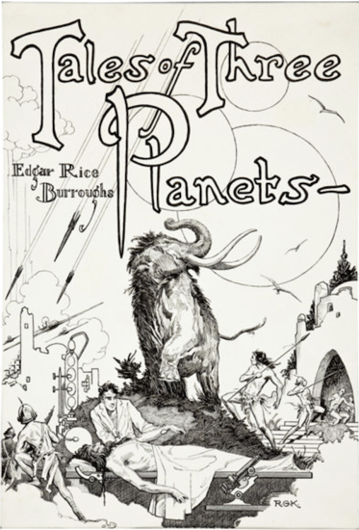 Tales of Three Planets Book Cover Art by Roy Krenkel sold for $7,170. Click here to get your original art appraised.