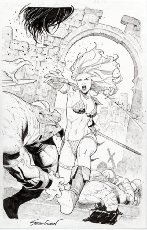 Red Sonja #19 Cover Art by Sean Chen sold for $1,200. Click here to get your original art appraised.
