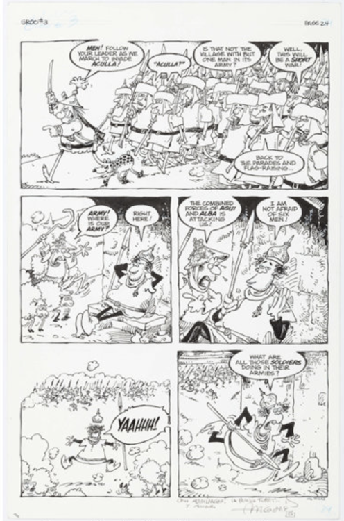 Groo #3 Page 24 by Sergio Aragones sold for $780. Click here to get your original art appraised.