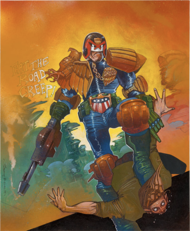 The Chronicles of Judge Dredd #23 Cover Art by Simon Bisley sold for $4,540. Click here to get your original art appraised.