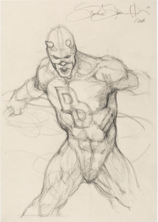 Daredevil Sketch by Simon Bianchi sold for $110. Click here to get your original art appraised.
