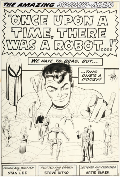 The Amazing Spider-Man #37 Splash Page 1 by Steve Ditko sold for $336,000. Click here to get your original art appraised.