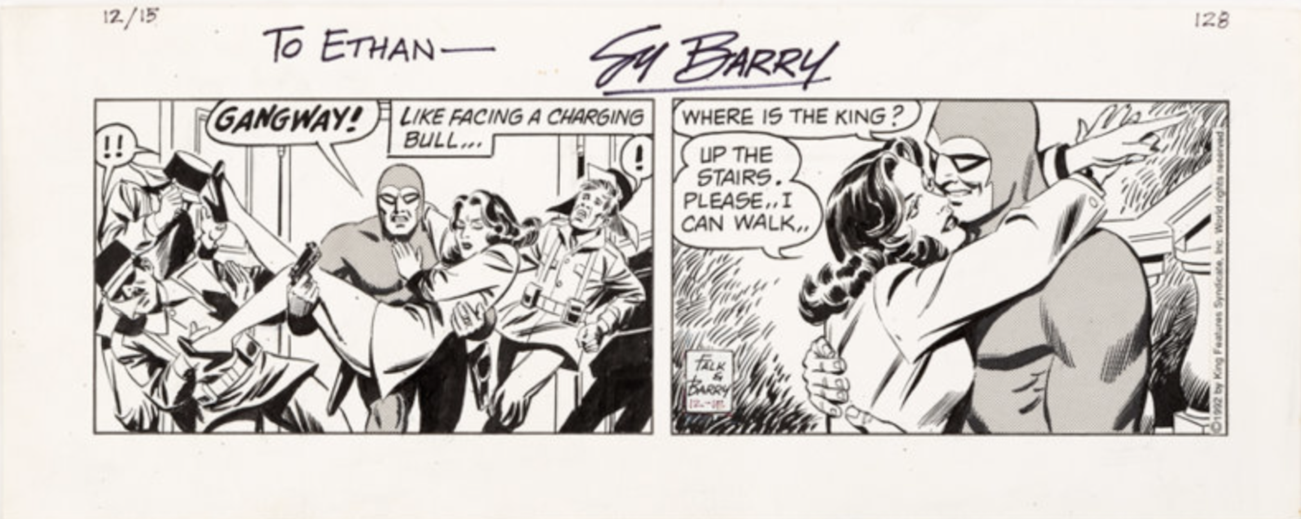 The Phantom Daily Comic Strip 12-15-92 by Sy Barry sold for $310. Click here to get your original art appraised.