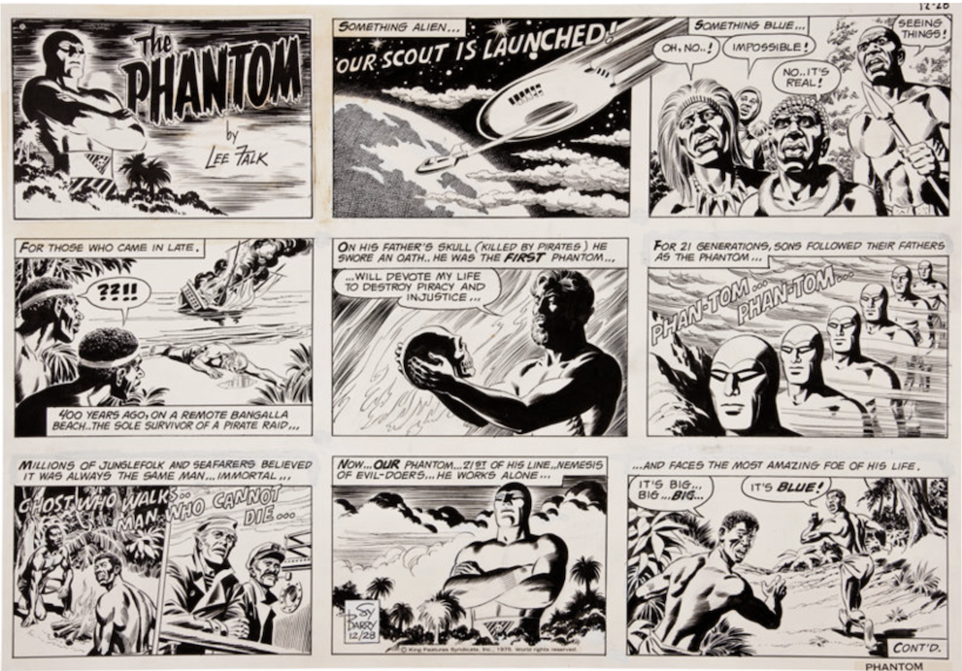 The Phantom Stranger Sunday Comic Strip 12-28-75 by Sy Barry sold for $1,435. Click here to get your original art appraised.