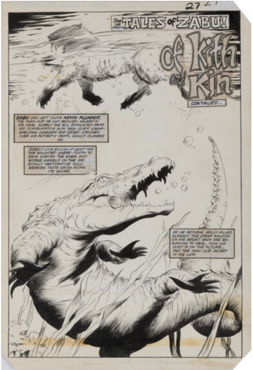 Ka-Zar Complete 7-Page Story by Val Mayerik sold for $1,535. Click here to get your original art appraised.