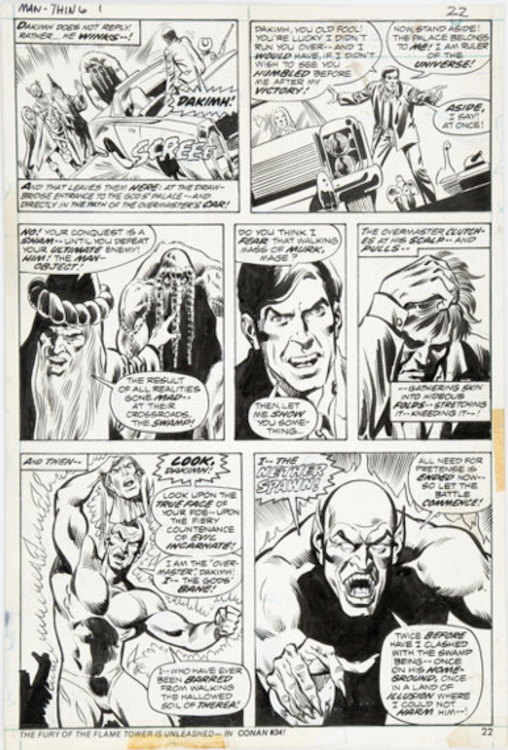 Man-Thing #1 Page 13 by Val Mayerik sold for $960. Click here to get your original art appraised.