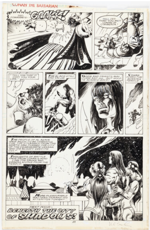 Conan the Barbarian #216 Page 29 by Val Semeiks sold for $480. Click here to get your original art appraised.