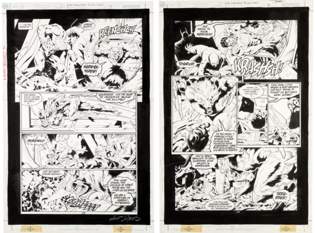 JLA Showcase 80-Page Giant #1 Page 7-8 by Val Semeiks sold for $215. Click here to get your original art appraised.