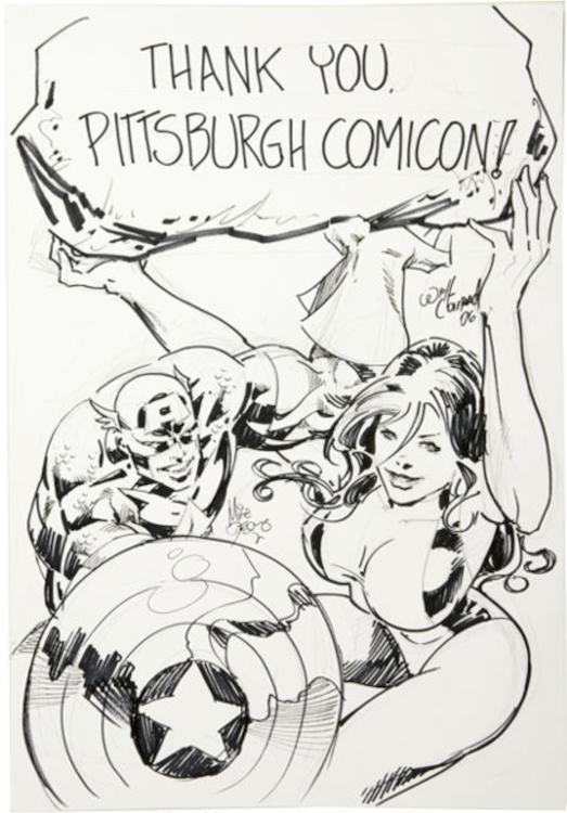 Captain America and She-Hulk Sketch by Will Conrad sold for $65. Click here to get your original art appraised.